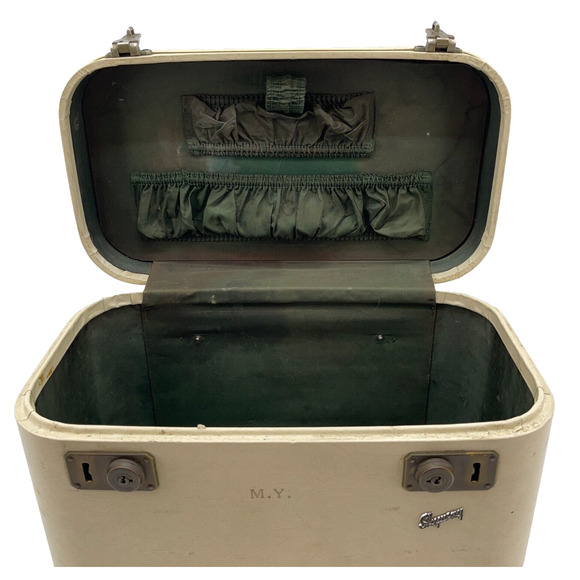 Vintage M.Y Skyway Vanity Train Case Suitcase Makeup Storage Luggage Travel Bag - Picture 7 of 16